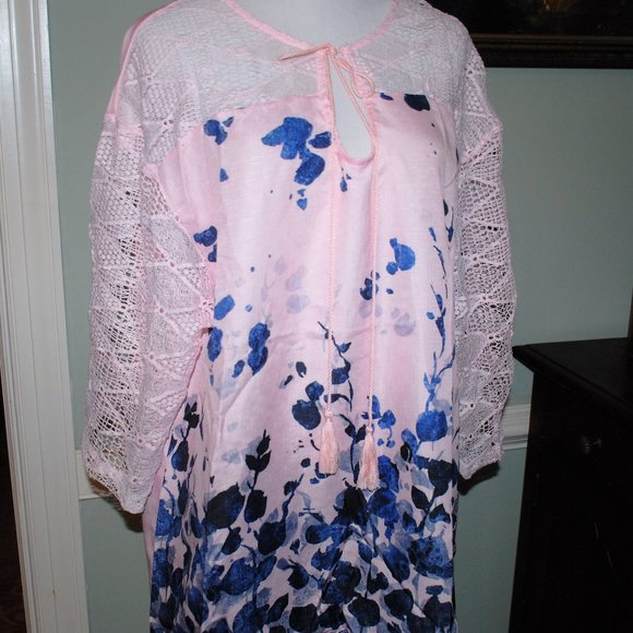NWOT Silky Pink Print Tunic - Picture 1 of 7